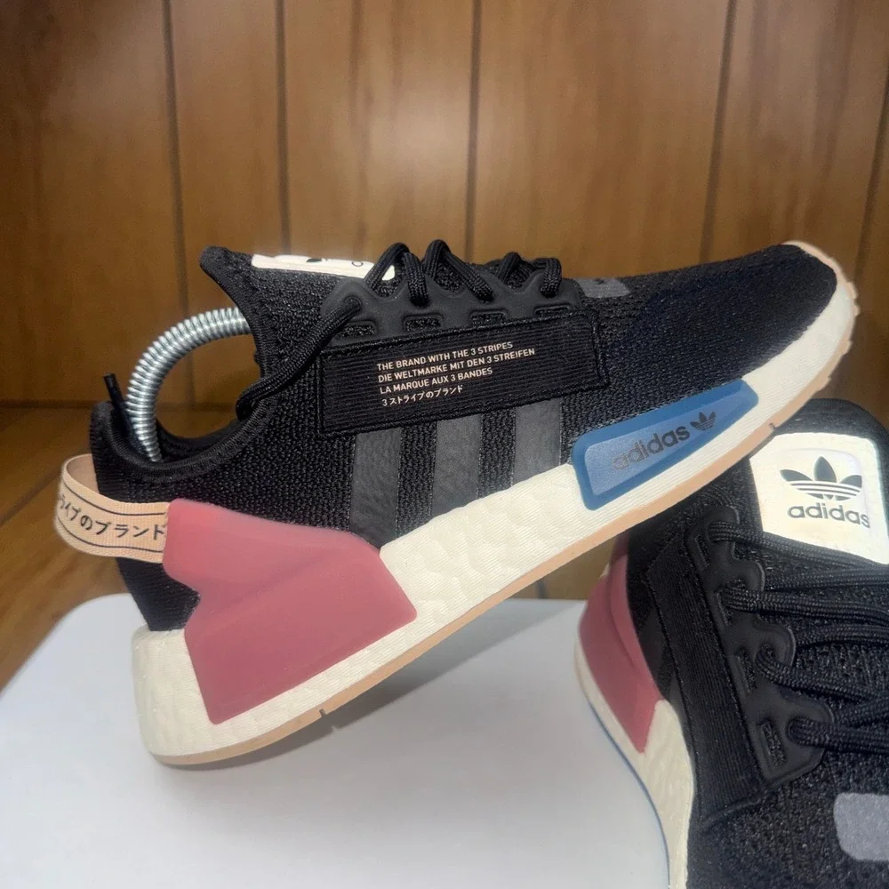 Adidas NMD_V3 Black Blue Burgundy GZ2573 Mens Size 4 Womens 5 Running Shoes
